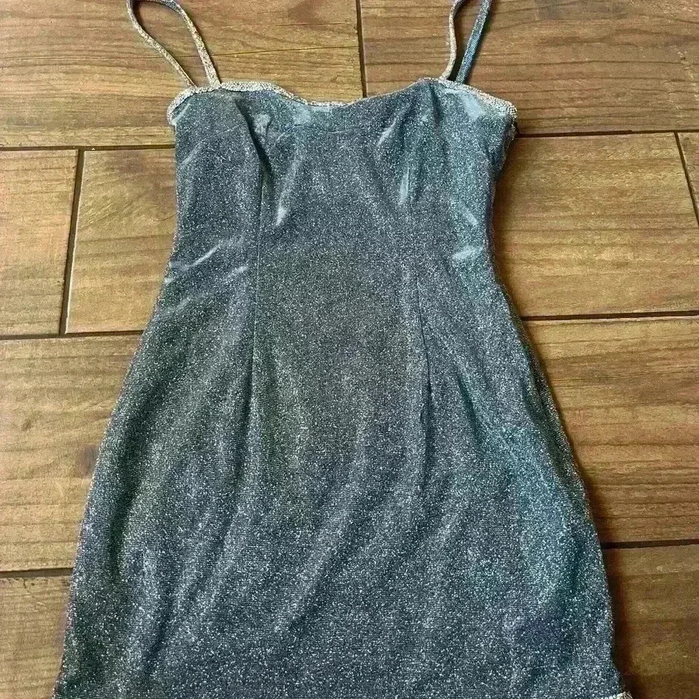 NWT Superdown Arnell Rhinestone Mini Dress in Blue SMALL - Picture 3 of 5